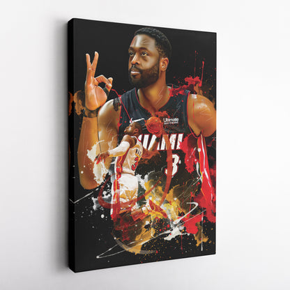 Dwyane Wade Miami Heat Canvas Print | Basketball Wall Art