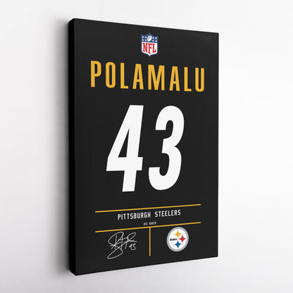 Troy Polamalu Steelers Jersey Canvas Print | Wall Art Decor