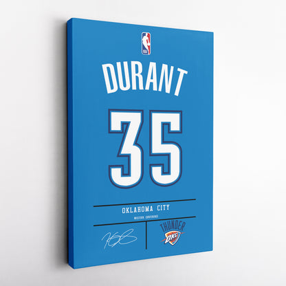 Kevin Durant Thunder Jersey Canvas Print | Wall Art Decor