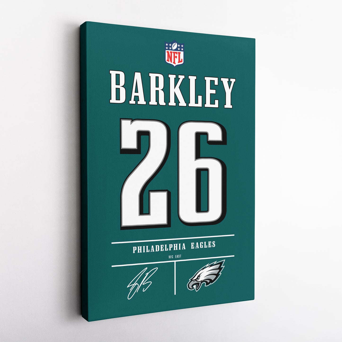Saquon Barkley Eagles Jersey Canvas Print | Wall Art Decor