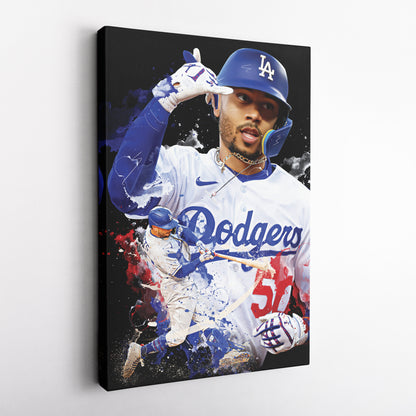 Mookie Betts Dodgers Canvas Print | Los Angeles Baseball Wall Art