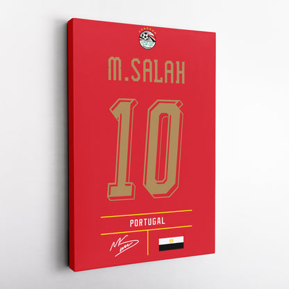 Mohamed Salah Egypt Jersey Canvas Wall Art