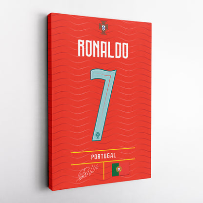 Cristiano Ronaldo Portugal Jersey Canvas Wall Art