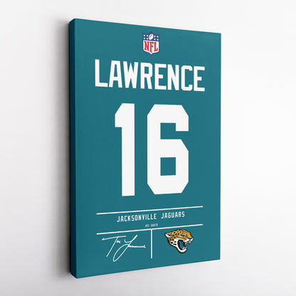 Trevor Lawrence Jaguars Jersey Canvas Print | Wall Art Decor