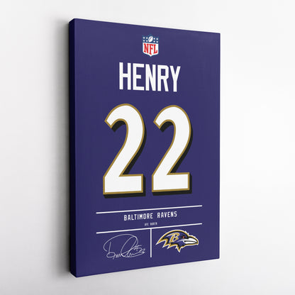 Derrick Henry Baltimore Ravens Jersey Canvas Wall Art