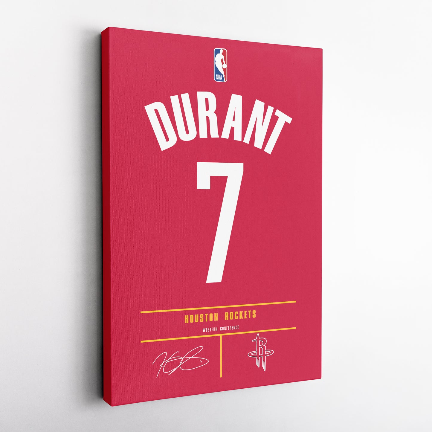 Kevin Durant Houston Rockets Jersey Canvas Wall Art