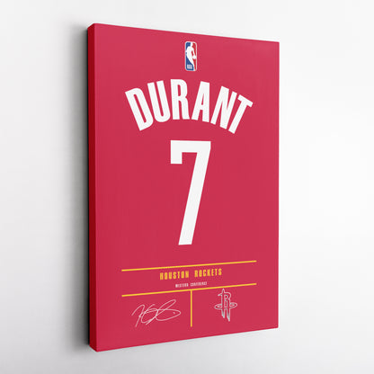 Kevin Durant Houston Rockets Jersey Canvas Wall Art