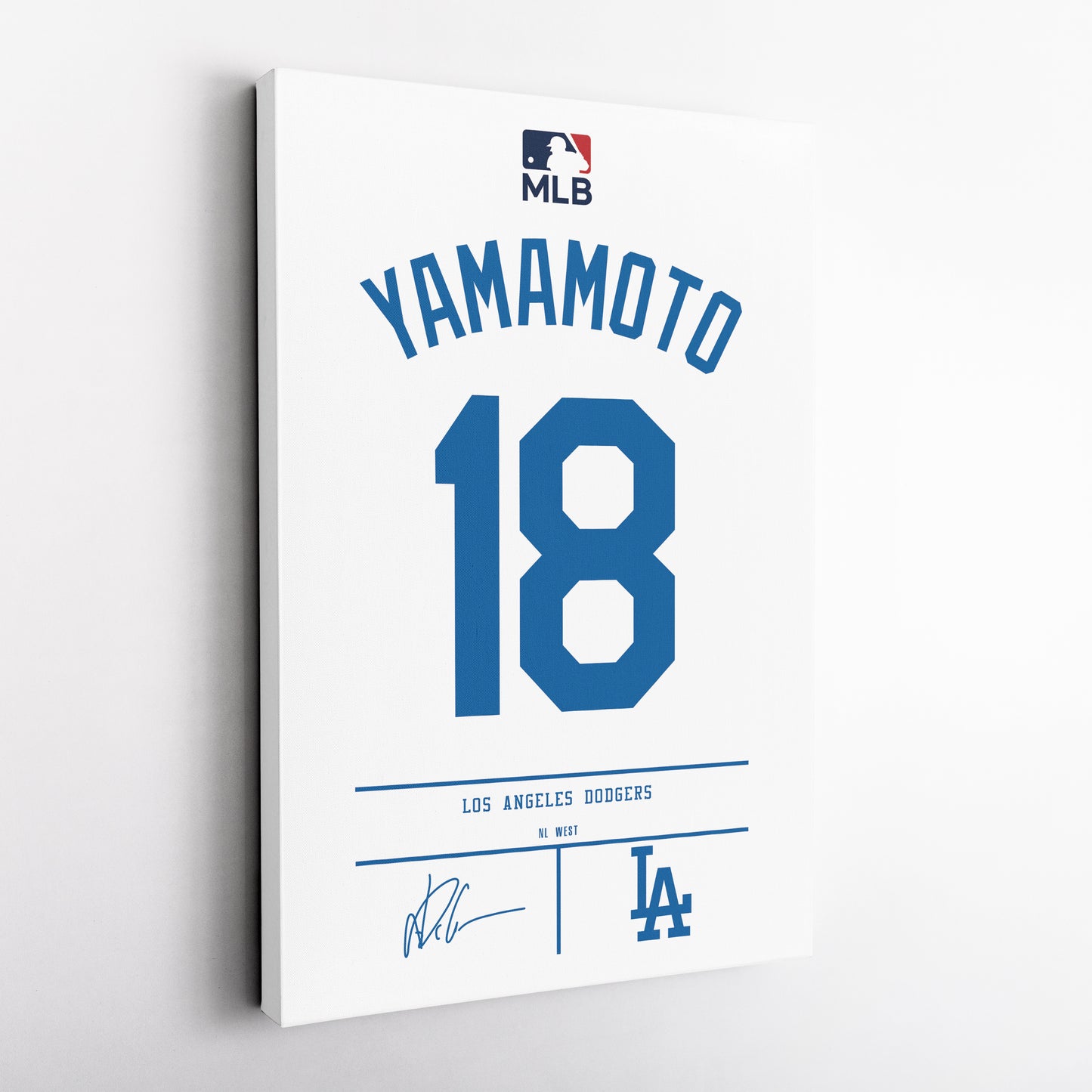 Yoshinobu Yamamoto Dodgers Jersey Canvas Print | Wall Art Decor