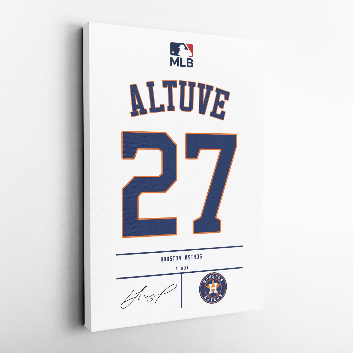 José Altuve Astros Jersey Canvas Print | Wall Art Decor