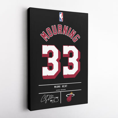 Alonzo Mourning Heat Jersey Canvas Print | Wall Art Decor