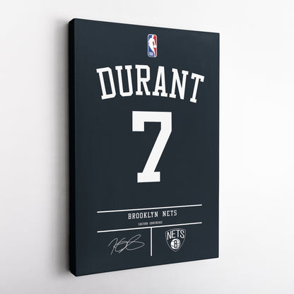 Kevin Durant Nets Jersey Canvas Print | Wall Art Decor