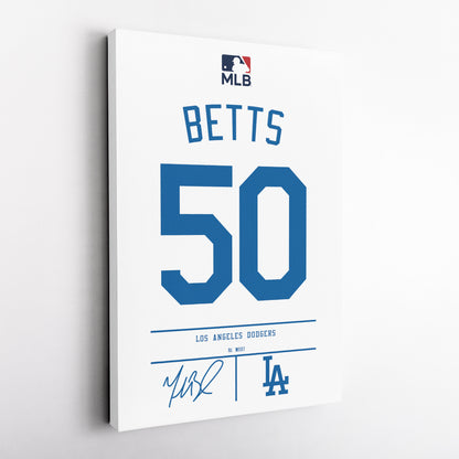 Mookie Betts Dodgers Jersey Canvas Print | Wall Art Decor