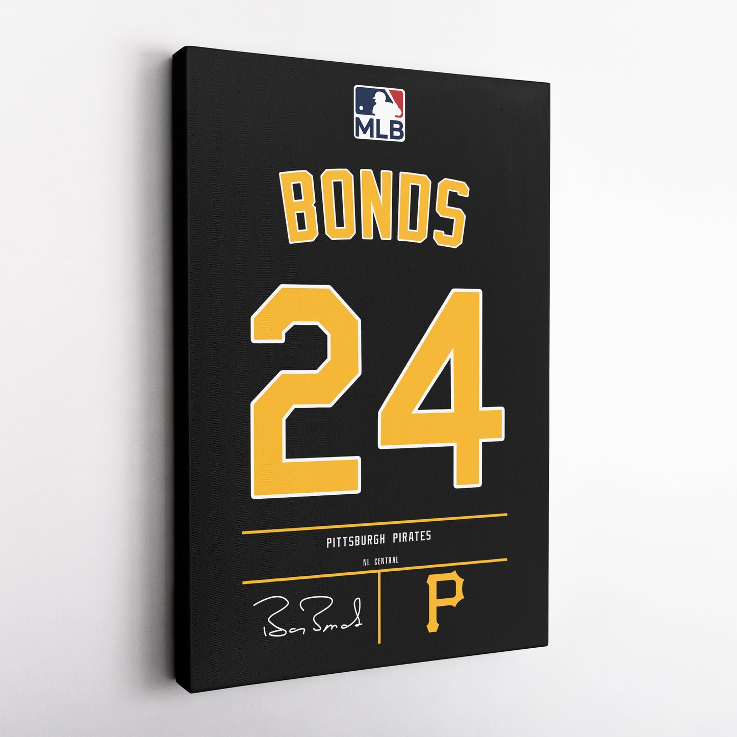 Barry Bonds Pittsburgh Pirates Black Jersey Canvas Wall Art