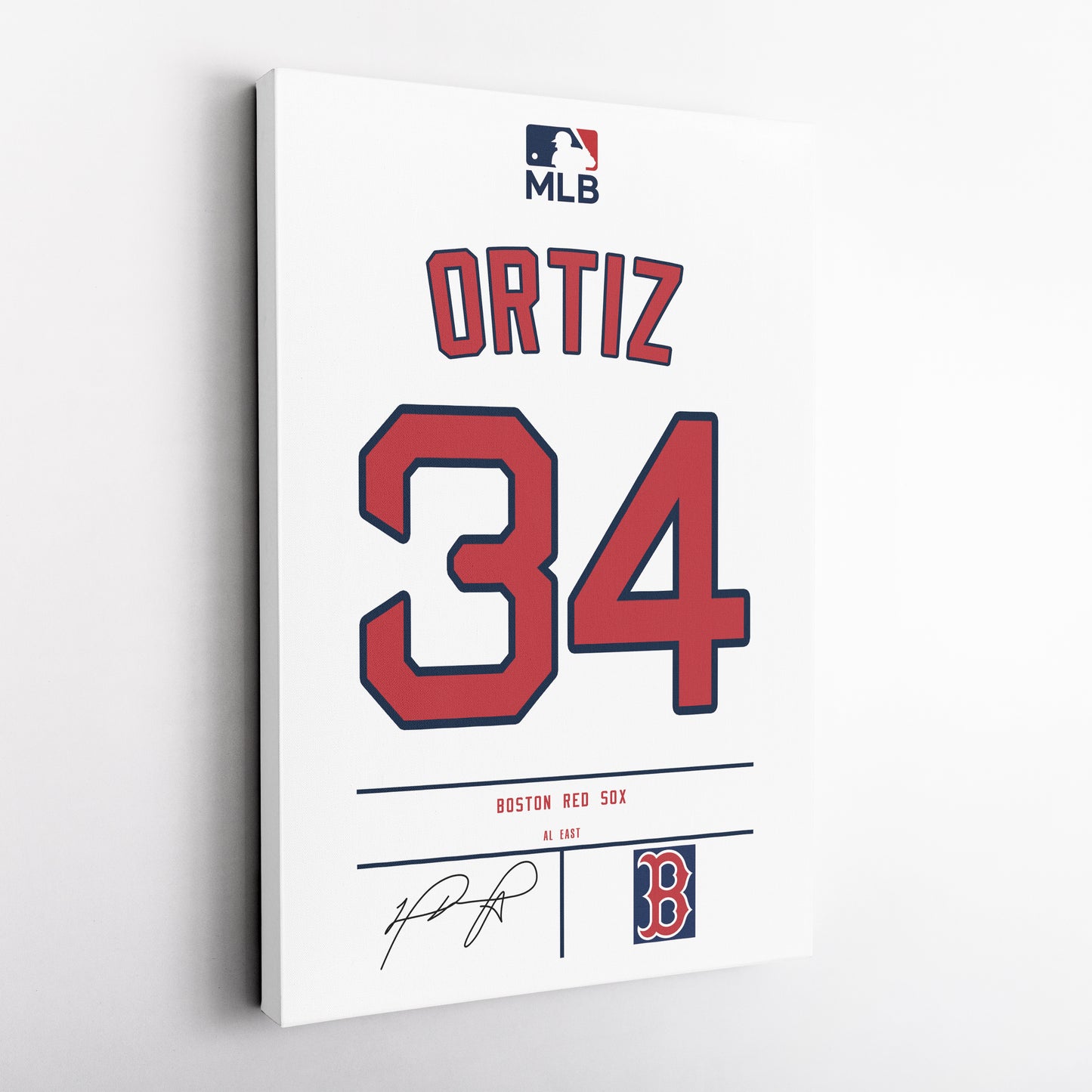 David Ortiz Red Sox Jersey Canvas Print | Wall Art Decor