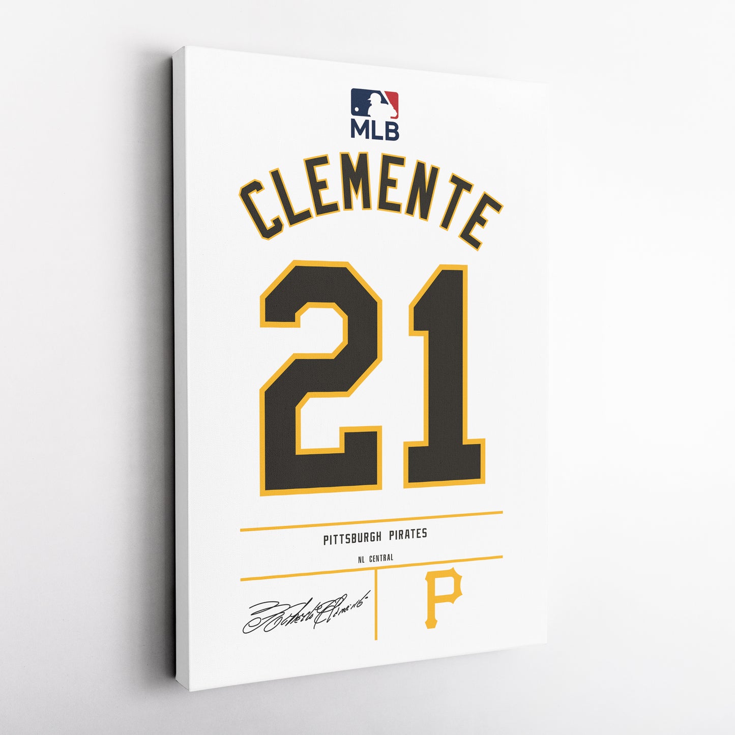 Roberto Clemente Pittsburgh Pirates Jersey Canvas Wall Art