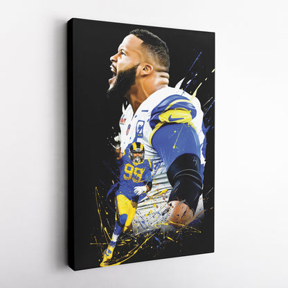 Aaron Donald Rams Canvas Print | Los Angeles Football Wall Art