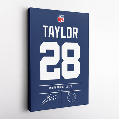 Jonathan Taylor Colts Jersey Canvas Print | Wall Art Decor