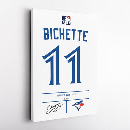 Bo Bichette Blue Jays Jersey Canvas Print | Wall Art Decor