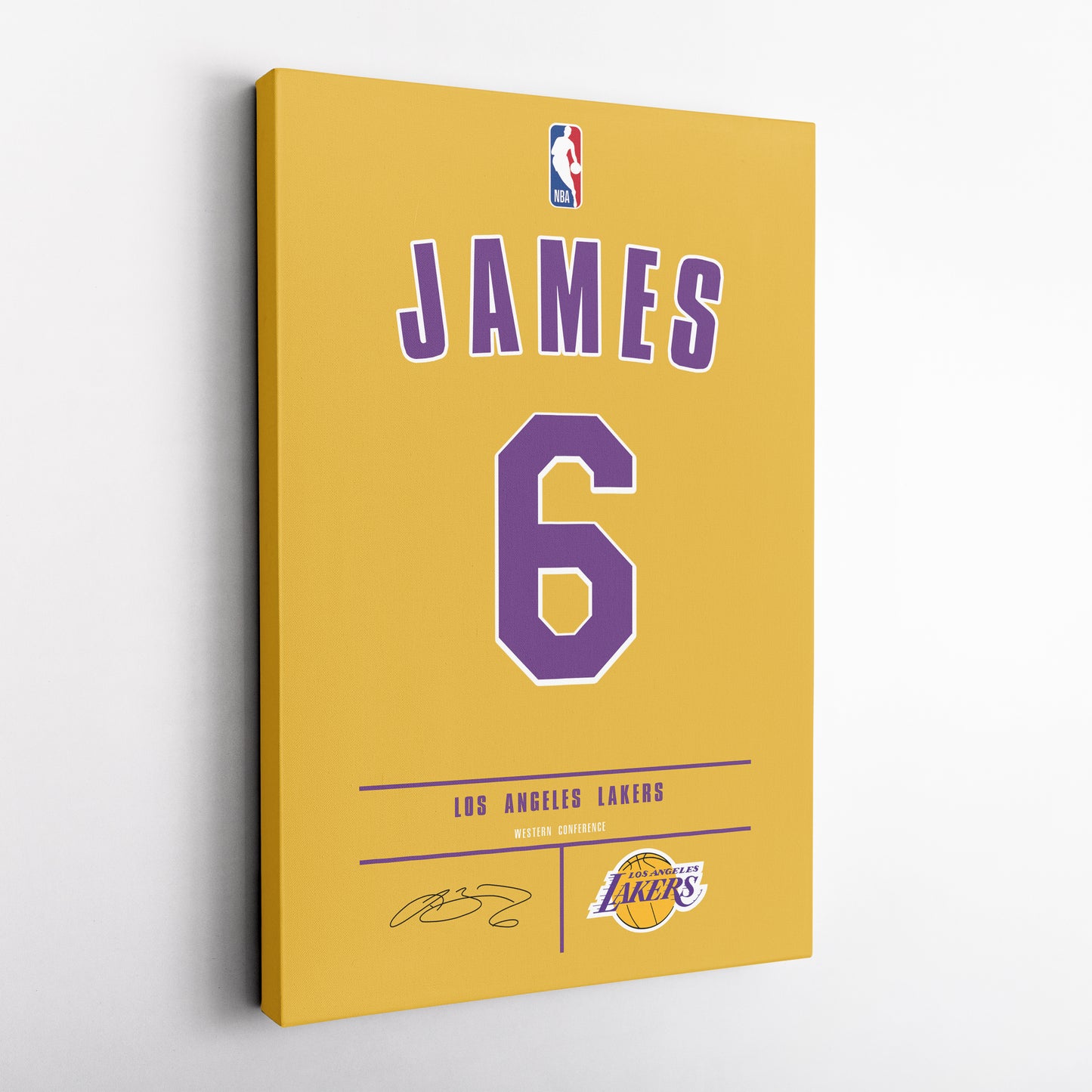 Lebron James Lakers #6 Jersey Canvas Print | Wall Art Decor
