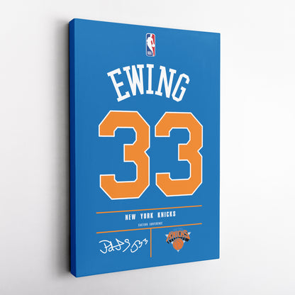 Patrick Ewing Knicks Jersey Canvas Print | Wall Art Decor