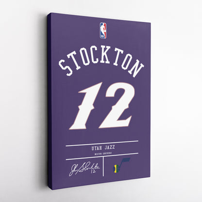 John Stockton Jazz Jersey Canvas Print | Wall Art Decor