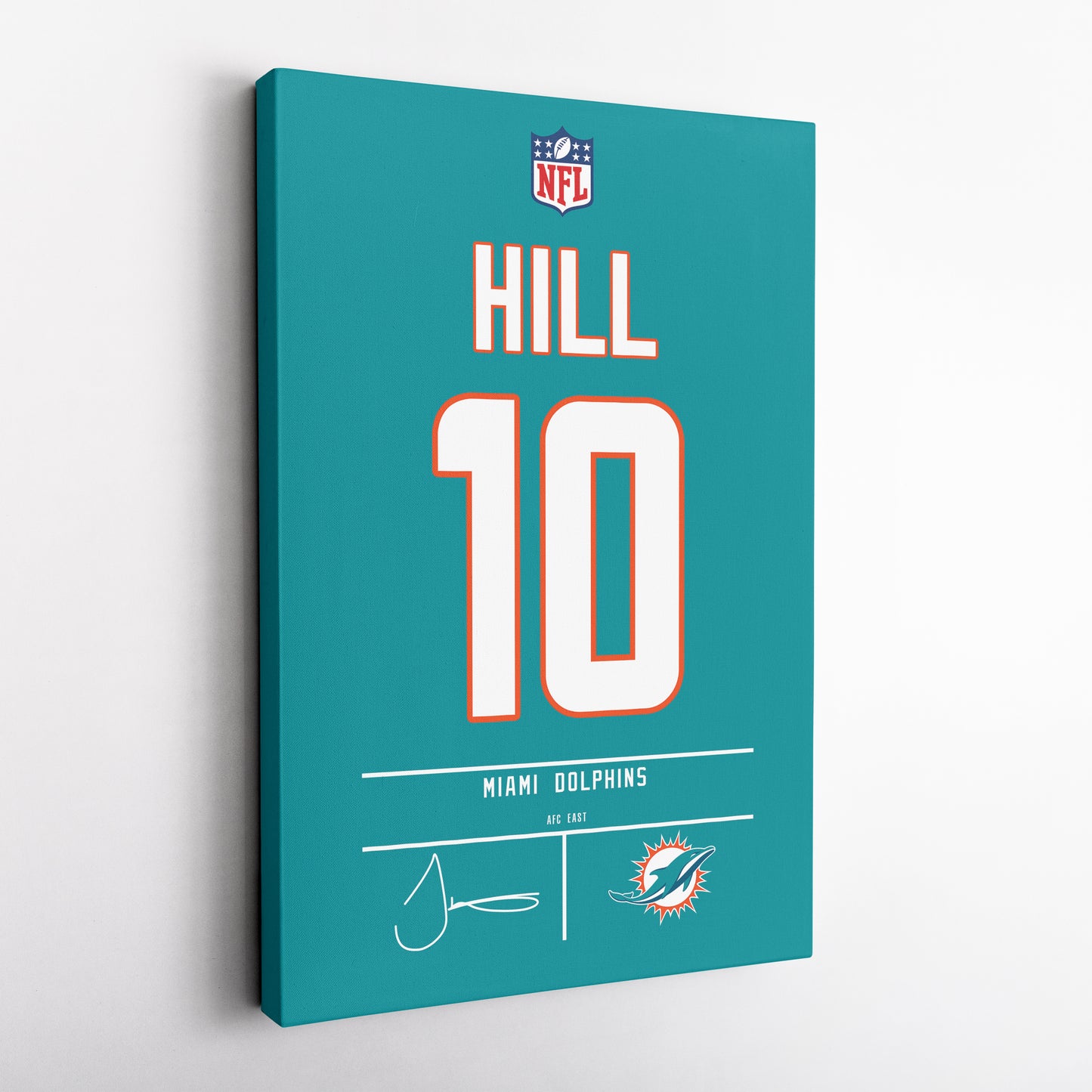 Tyreek Hill Dolphins Jersey Canvas Print | Wall Art Decor