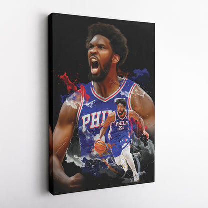 Joel Embiid 76ers Canvas Print | Philadelphia Basketball Wall Art