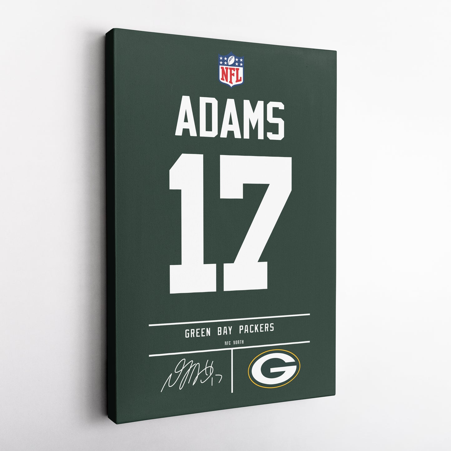 Davante Adams Packers Jersey Canvas Print | Wall Art Decor