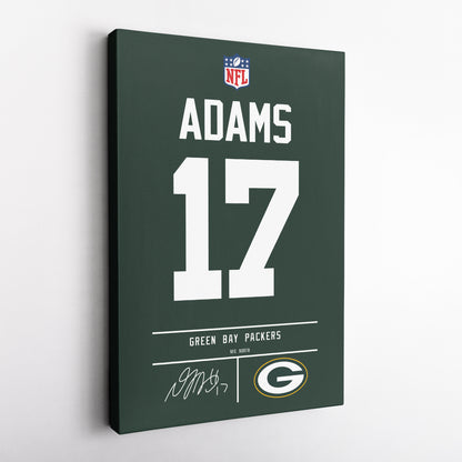 Davante Adams Packers Jersey Canvas Print | Wall Art Decor
