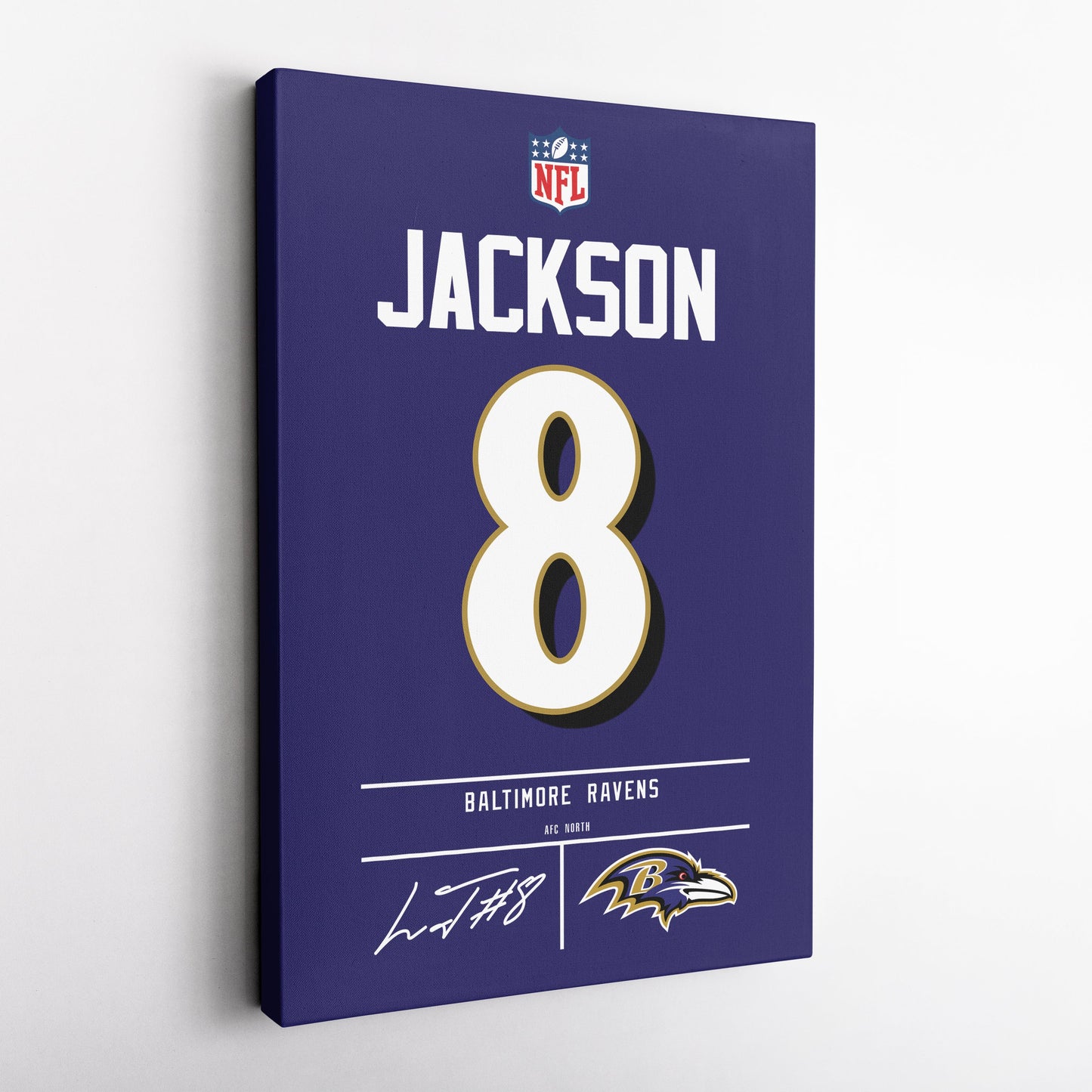 Lamar Jackson Ravens Jersey Canvas Print | Wall Art Decor