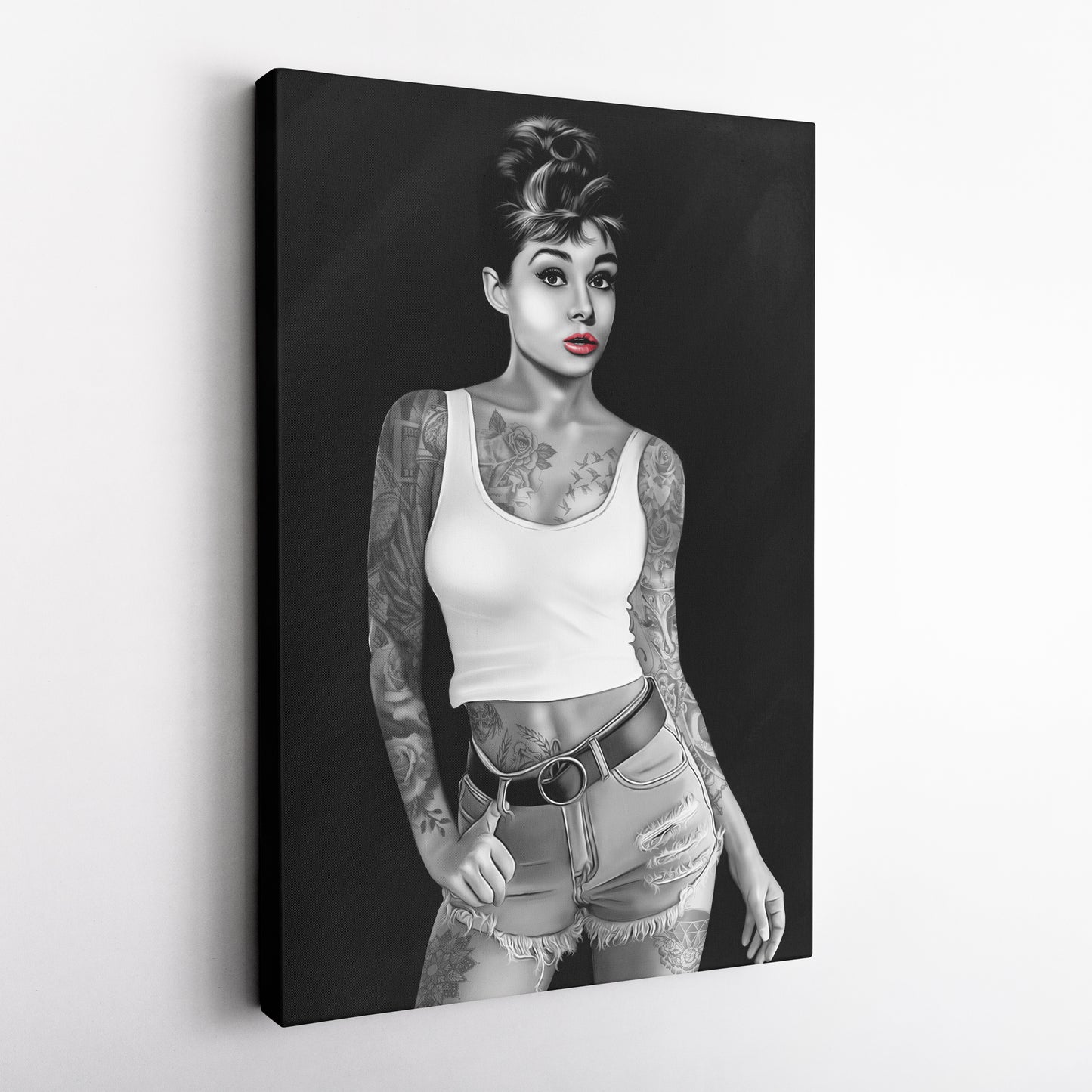 Audrey Hepburn Tattoo Canvas Print | Iconic Hollywood Wall Art