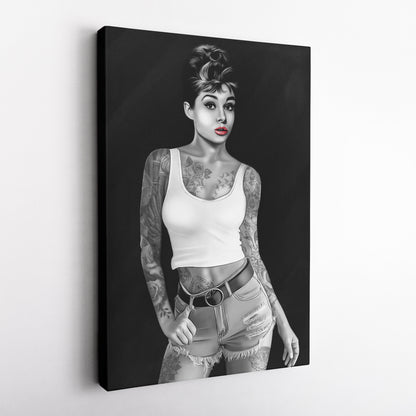 Audrey Hepburn Tattoo Canvas Print | Iconic Hollywood Wall Art