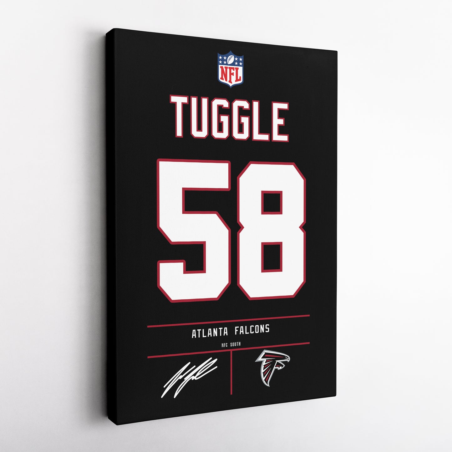 Jesse Tuggle Atlanta Falcons Jersey Canvas Wall Art