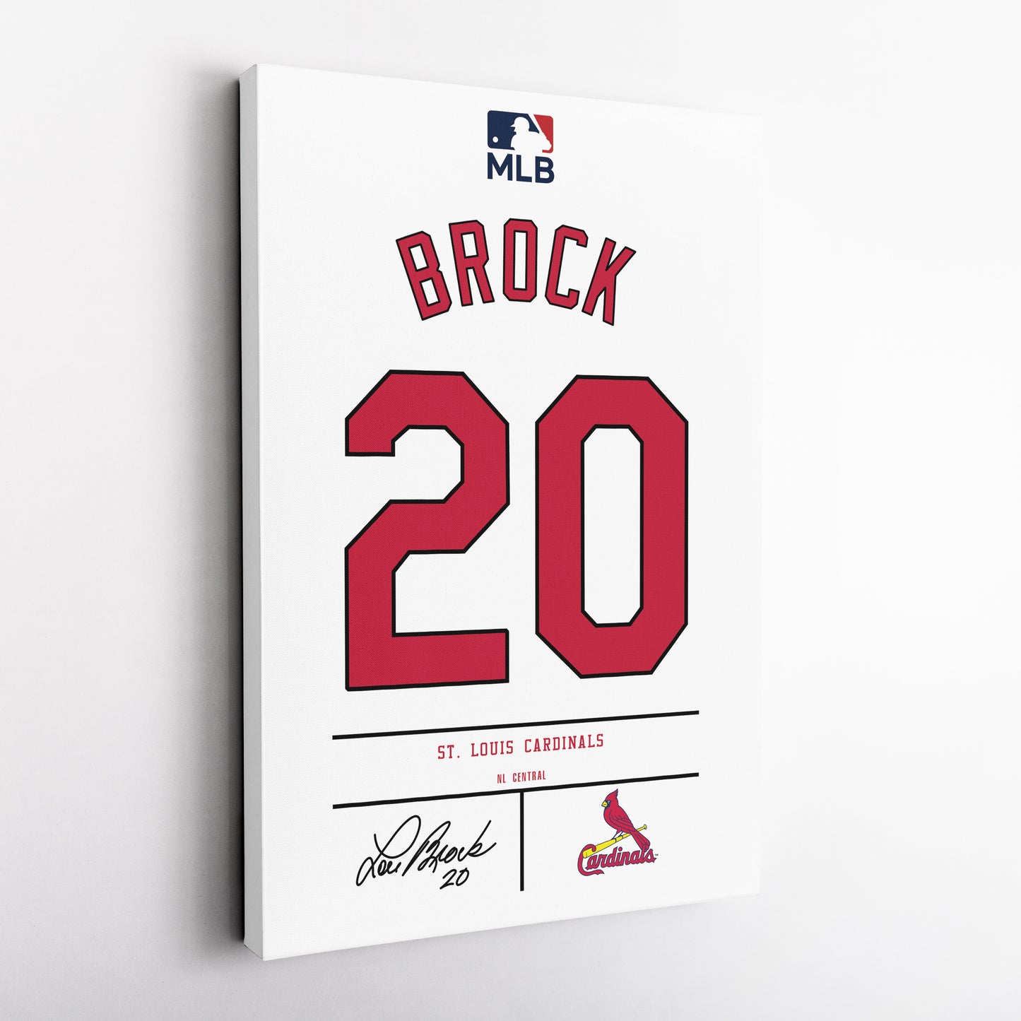 Lou Brock  St. Louis Cardinals Jersey Canvas Wall Art
