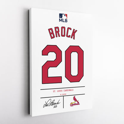 Lou Brock  St. Louis Cardinals Jersey Canvas Wall Art