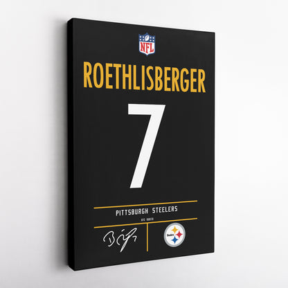 Ben Roethlisberger Steelers Jersey Canvas Print | Wall Art Decor