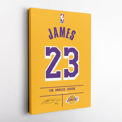 Lebron James Lakers #23 Jersey Canvas Print | Wall Art Decor