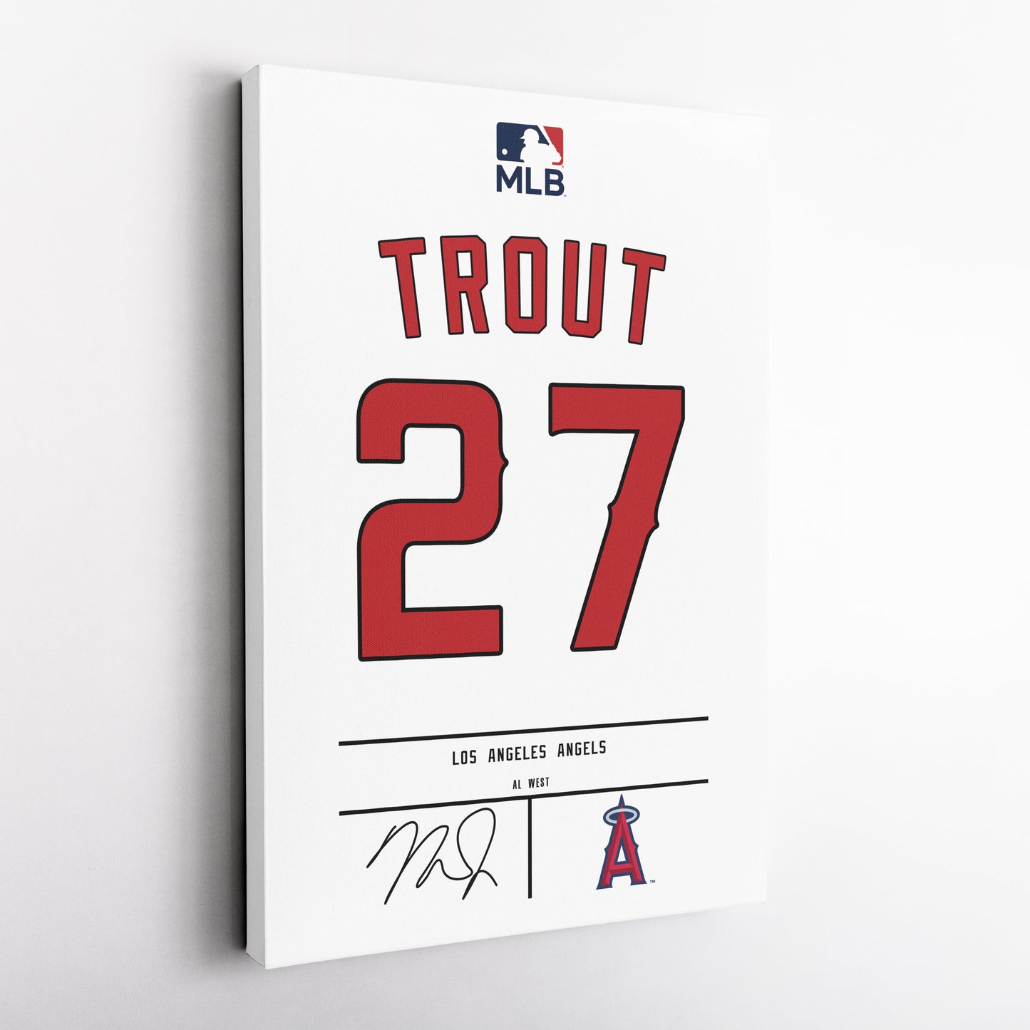 Mike Trout Angels Jersey Canvas Print | Wall Art Decor