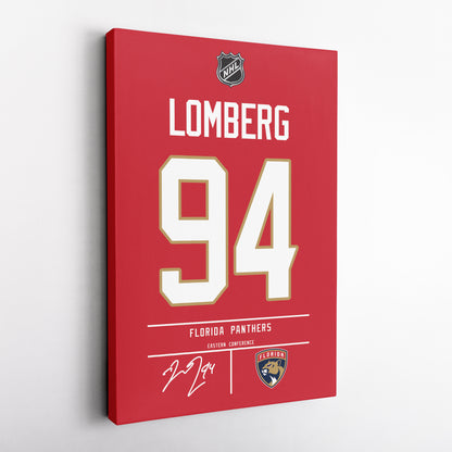 Ryan Lomberg Panthers Jersey Canvas Print | Wall Art Decor