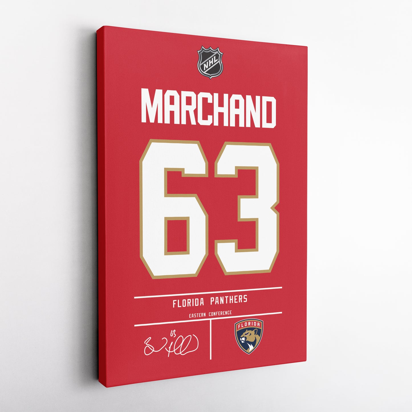Brad Marchand Florida Panthers Jersey Canvas Wall Art