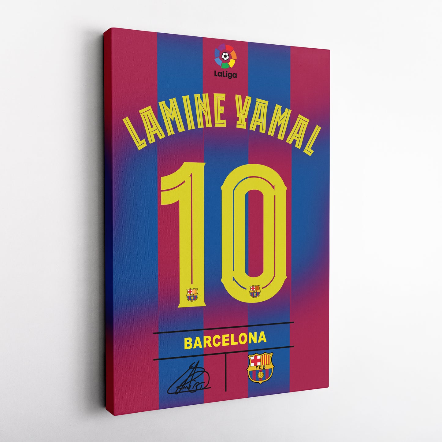 Lamine Yamal Barcelona Jersey Canvas Wall Art
