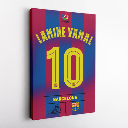 Lamine Yamal Barcelona Jersey Canvas Wall Art