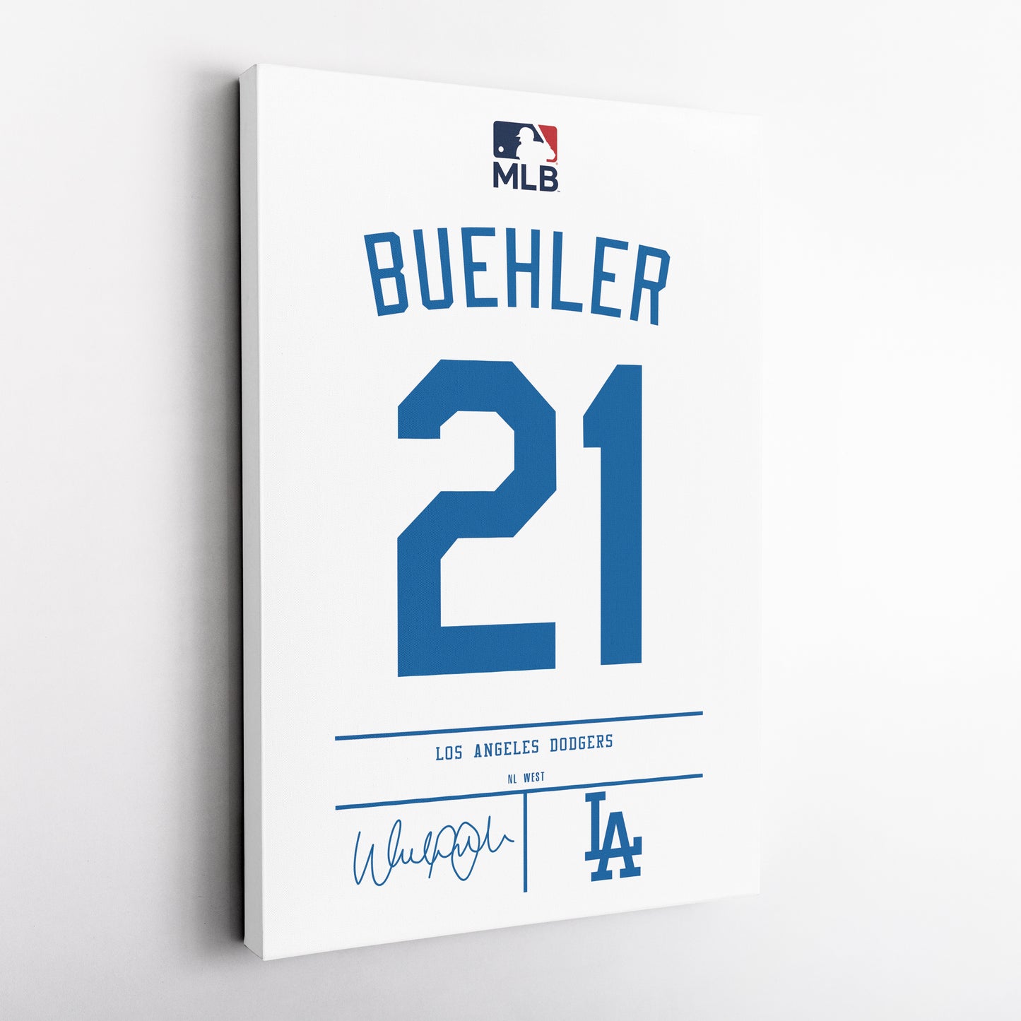 Walker Buehler Dodgers Jersey Canvas Print | Wall Art Decor