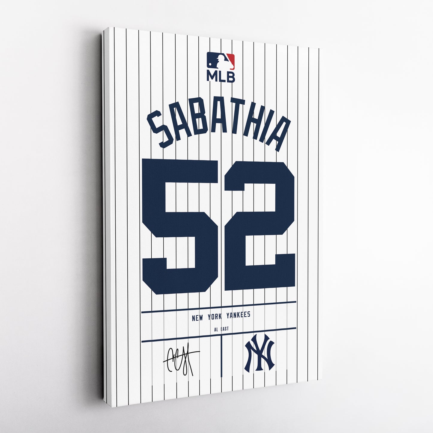 CC Sabathia New York Yankees Jersey Canvas Wall Art