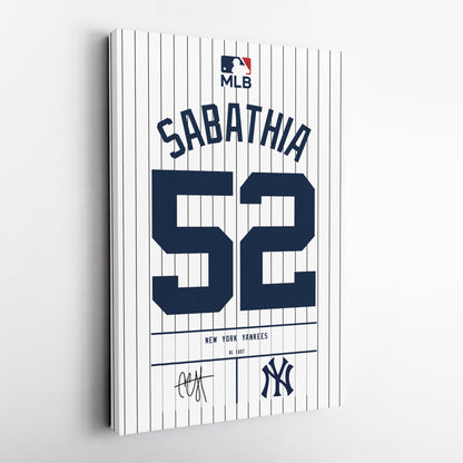 CC Sabathia New York Yankees Jersey Canvas Wall Art