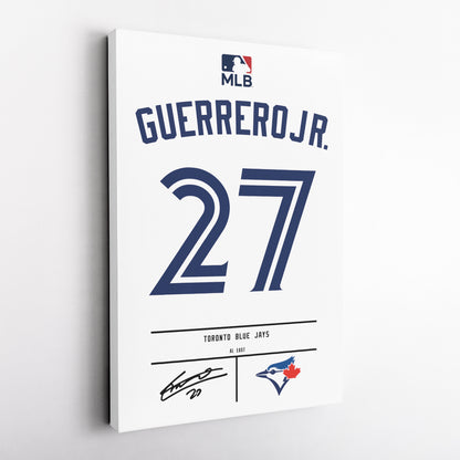 Vladimir Guerrero Jr. Blue Jays Jersey Canvas Print | Wall Art Decor