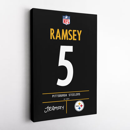 Jalen Ramsey Pittsburgh Steelers Jersey Canvas Wall Art