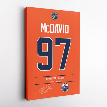 Connor McDavid Oilers Jersey Canvas Print | Wall Art Decor