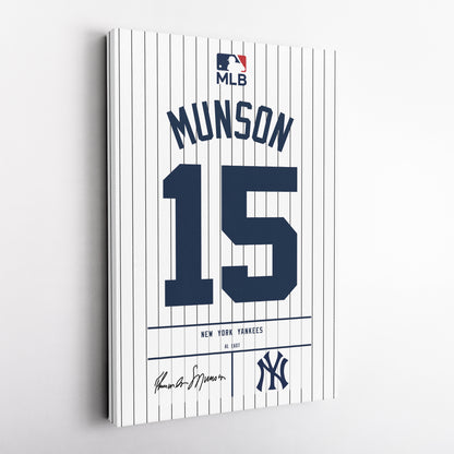 Thurman Munson New York Yankees Jersey Canvas Wall Art