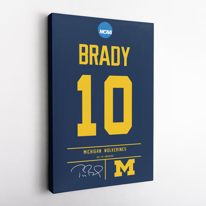 Tom Brady Wolverines Jersey Canvas Print | Wall Art Decor